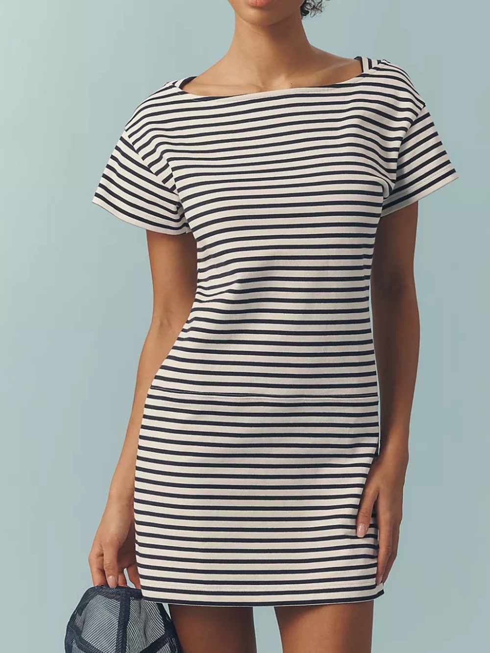 NWT Nation LA 100% Cotton Navy Striped Cotton Rosie Mini Dress